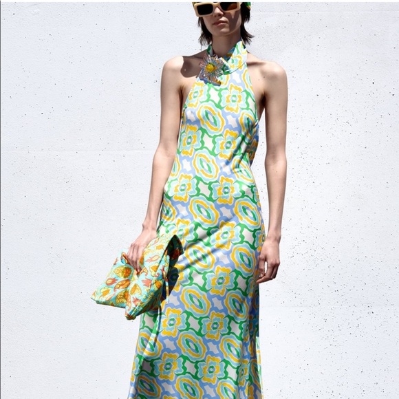 Zara Printed Midi Dress - Picture 1 of 3